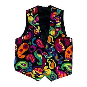 Carrot & Gibbs Silk Vest Size Medium M Multicolored Vest As IS